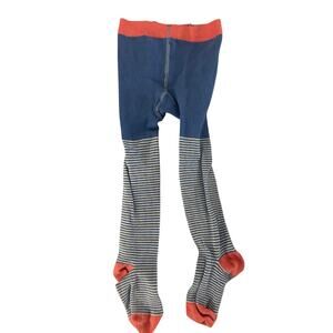 Mini Boden blue White stripe Tights  size 2-3
